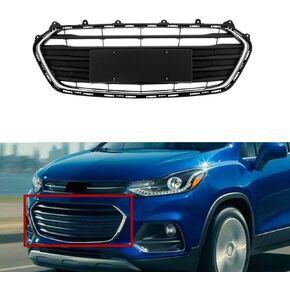 Motorfansclub Front Radiator Grille Fit for Chevrolet Trax 2017 2018 2019 2020 2021 2022 ABS Balck Chrome Trim
