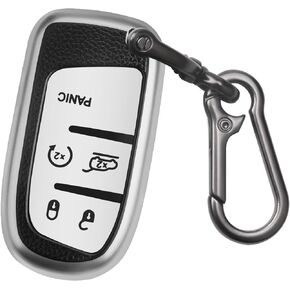 for Jeep Key Fob Cover, Anti-Fingerprint Special TPU Key Case, Soft Full Protection Key Case Shell Compatible Smart Key 5 Buttons, for Jeep Accessories for Durango Journey