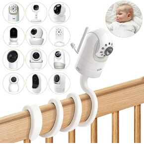 Flexible Baby Monitor Mount Compatible with Infant Optics DXR-8, Nanit Pro, Owlet Cam 1/2, HelloBaby, for Babysense, Universal Baby Camera Holder, No Wall Damage, Strong Support Twist Mount for Crib