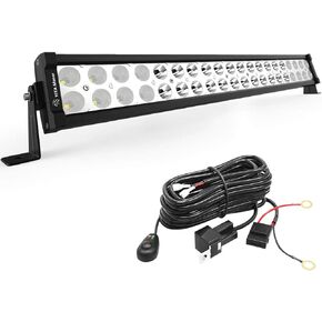 YITAMOTOR 22 Inch Light Bar Offroad Spot Flood Combo Led Bar Waterproof Dual Row LED Work Light with Wiring Harness compatible for Truck, 4X4, ATV, Boat, Jeep, LED Light Bar 120W White