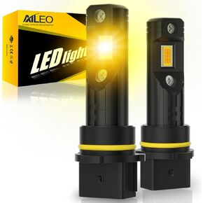 AILEO 2024 H1 LED Fog Light Bulbs 3000K Yellow Amber,350% Brighter CSP Chips 40W 8000LM Wireless Fanless,Plug and Play,Strong Penetrating Power For LED Fog Light Bulb or DRL Upgrade,(Pack of 2)