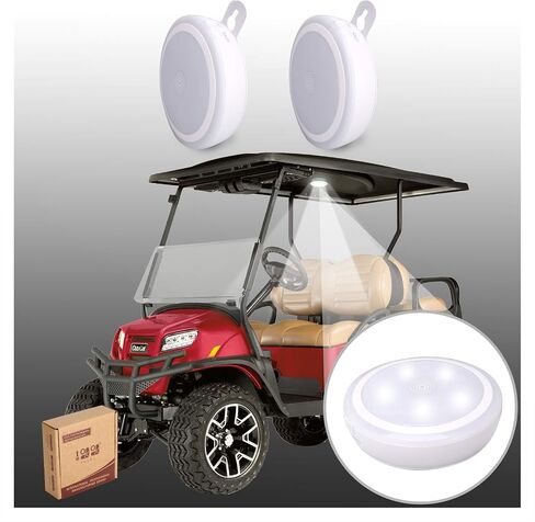 10L0L 2 قطعة ضوء قبة عربة الجولف العالمي لسيارة EZGO Club Car Yamaha UTV، إضاءة لاسلكية USB قابلة للشحن LED تعمل باللمس يمكن لصقها في أي مكان، هدايا جولف رائعة (أبيض) in Saudi Arabia
