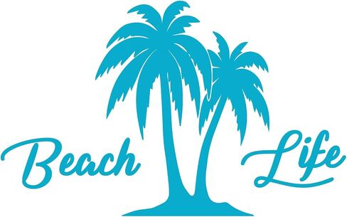 ملصق من الفينيل على شكل جزيرة أشجار النخيل من Beach Life ممتص الصدمات لنافذة السيارة مقصوص 5 بوصات عالي الجودة مقاوم للأشعة فوق البنفسجية على الشاطئ ومياه المحيط وركوب الأمواج والشمس والحياة البحرية (5 بوصات، أزرق) JMM00291BLUE5 in Saudi Arabia