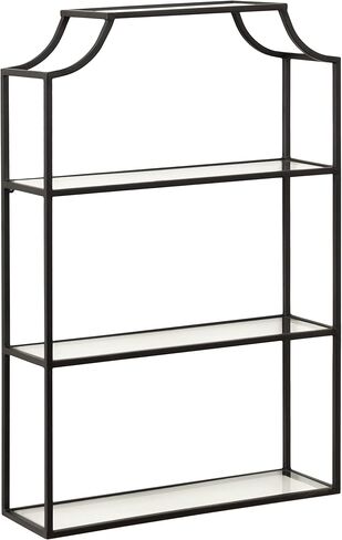 Kate and Laurel Ciel 3 Tiered Wall Shelf, 20 x 30, Black, Decorative Floating Shelf Storage and Wall Organizer in Saudi Arabia
