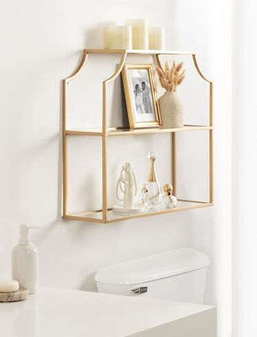 Kate and Laurel Ciel 3 Tiered Wall Shelf, 20 x 30, Black, Decorative Floating Shelf Storage and Wall Organizer in Saudi Arabia