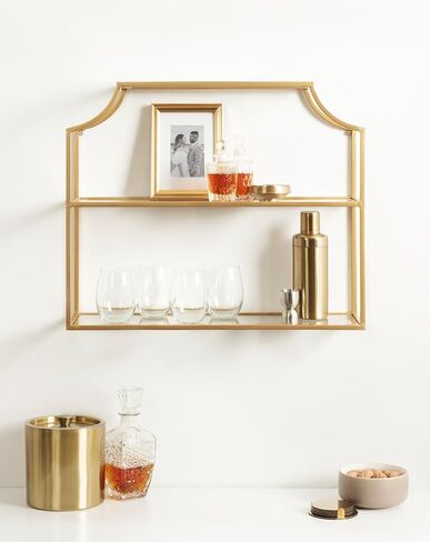 Kate and Laurel Ciel 3 Tiered Wall Shelf, 20 x 30, Black, Decorative Floating Shelf Storage and Wall Organizer in Saudi Arabia