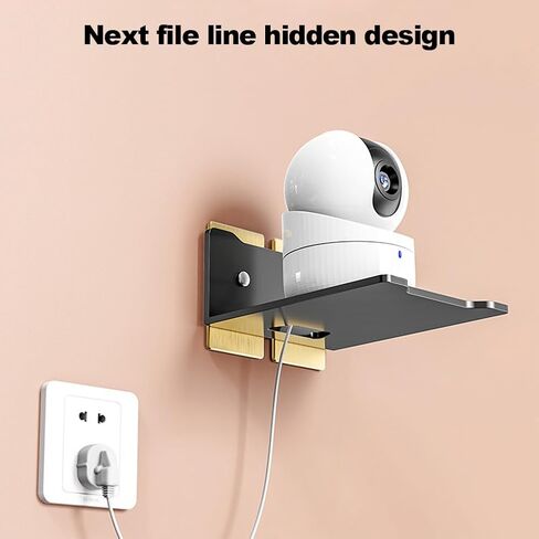 أرفف عائمة مثبتة على الحائط من SYCOOVEN لكاميرات الأمان، وشاشات الأطفال، ومكبرات الصوت، ورف زاوية فولاذي صغير، ورف عرض لاصق مقاس 5.7 بوصة، والاستخدام المرن لمساحة الحائط (اللون: أسود) in Kuwait