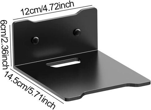 أرفف عائمة مثبتة على الحائط من SYCOOVEN لكاميرات الأمان، وشاشات الأطفال، ومكبرات الصوت، ورف زاوية فولاذي صغير، ورف عرض لاصق مقاس 5.7 بوصة، والاستخدام المرن لمساحة الحائط (اللون: أسود) in Kuwait