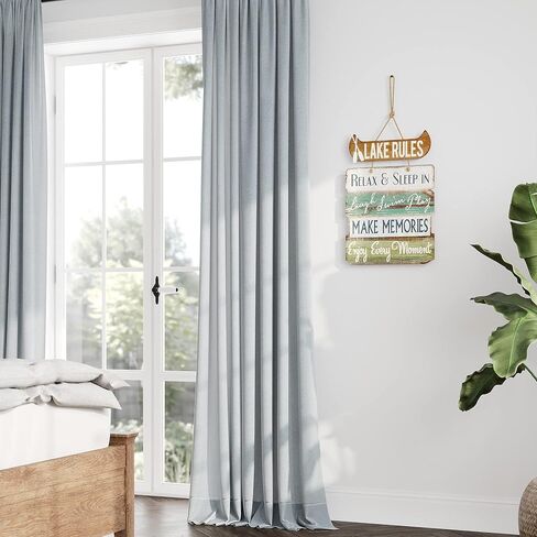 تصاميم بارنيارد 'قواعد البحيرة' ديكور منزل البحيرة للمنزل، علامة بحيرة معلقة على جدار البحيرة، لافتات بحيرة لمطبخ منزل البحيرة، ديكور بحيرة ريفي لعلامة المنزل، 14 بوصة × 21 بوصة in Kuwait