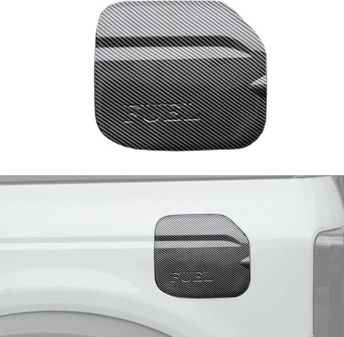 HAKA TOUGH Gas Cap Cover for 2021 2022 2023 Ford Bronco 2/4 Door, Fuel Filler Door Gas Tank Trim Exterior Accessories, Carbon Fiber Black, 1PC in Kuwait