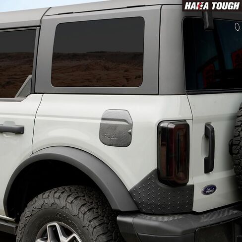 HAKA TOUGH Gas Cap Cover for 2021 2022 2023 Ford Bronco 2/4 Door, Fuel Filler Door Gas Tank Trim Exterior Accessories, Carbon Fiber Black, 1PC in Kuwait