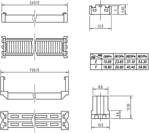 uxcell IDC D-Sub Ribbon Cable Connector 37-pin 2-Row Male Plug IDC Crimp Port Terminal Breakout for Flat Ribbon Cable Pack of 5 in Saudi Arabia