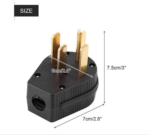 14-50P 50A 125/250V Straight Blade Male Plug USA 3 Pole Industrial Grade Grounding 4-Prong Power Generator Plug Replacement in Saudi Arabia