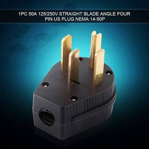 14-50P 50A 125/250V Straight Blade Male Plug USA 3 Pole Industrial Grade Grounding 4-Prong Power Generator Plug Replacement in Saudi Arabia