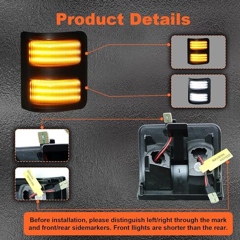 Side Mirror Turn Signal Light for F250 F350 F450 F550 Super Duty 2008 2009 2010 2011 2012 2013 2014 2015 2016 Smoked Lens Sequential Switchback Yellow Lights & DRL White Lights in Saudi Arabia