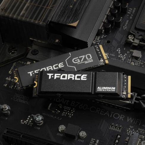 TEAMGROUP T-Force G70 PRO Graphene Heatsink 4TB DRAM SLC Cache 3D TLC NAND NVMe InnoGrit PCIe Gen4x4 M.2 2280 SSD داخلي للألعاب يعمل مع PS5 للقراءة/الكتابة 7400/6600 ميجابايت/ثانية TM8FFH004T0C129 in Saudi Arabia