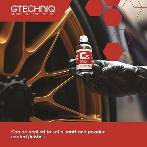 Gtechniq C5 Wheel Armor Wheel Cleaner, Rims Cleaner Protects Alloy Rims, Brake Dust Remover Wheel Cleaner Repels Brake Dirt for up to 12 Months - 0.5 fl oz (15 ml), Sufficient for 4 x 17 Outer Rims in Kuwait