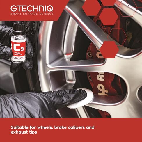 Gtechniq C5 Wheel Armor Wheel Cleaner, Rims Cleaner Protects Alloy Rims, Brake Dust Remover Wheel Cleaner Repels Brake Dirt for up to 12 Months - 0.5 fl oz (15 ml), Sufficient for 4 x 17 Outer Rims in Kuwait