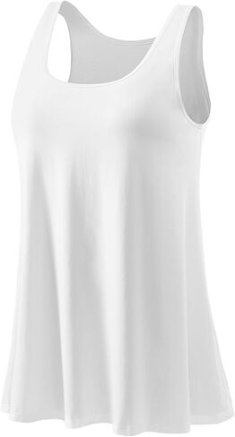 Tank Tops for Women Built in Bra Tank Pleated Loose Fit Tank Top Casual Flowy S-XXXXL in Saudi Arabia