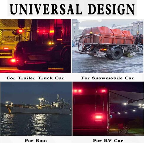 Cyfie LED Trailer Lights Kit, 12V Steel Trailer Tail Lights Boxes Housing with 2 Inch Round RedSide Lights and 6 Inch Oval Red Trailer Light, IP67 Waterproof in Kuwait