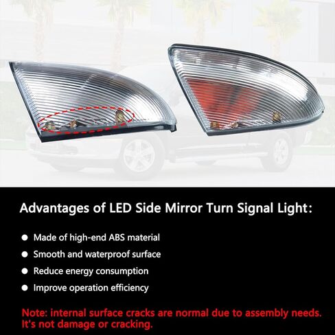LED Side Mirror Turn Signal Light Lamp Assembly Blinker Smoked Puddle Lamp Compatible with Dodge Ram 1500 2500 2010-2018, Ram 1500 Classic 2019-2022, Replacement for 68064949AA 68064948AA in Kuwait