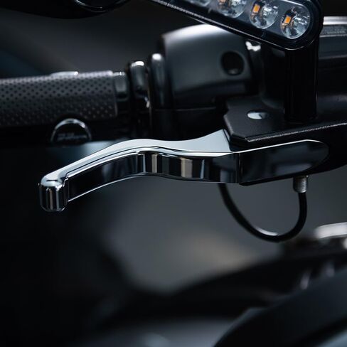رافعات Advanblack CNC القصيرة تناسب Harley H-D Low Rider/Street Bob، قابض الفرامل، رافعة التحكم اليدوية (كروم) in Kuwait