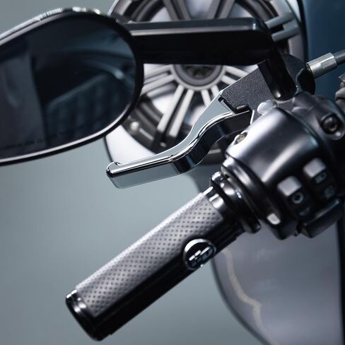 رافعات Advanblack CNC القصيرة تناسب Harley H-D Low Rider/Street Bob، قابض الفرامل، رافعة التحكم اليدوية (كروم) in Kuwait