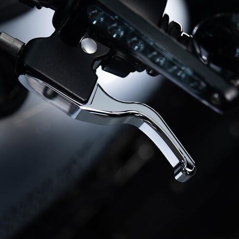 رافعات Advanblack CNC القصيرة تناسب Harley H-D Low Rider/Street Bob، قابض الفرامل، رافعة التحكم اليدوية (كروم) in Kuwait