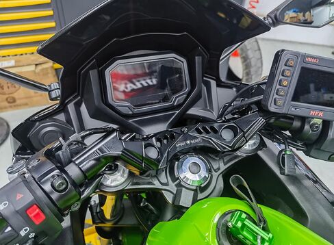 CNC Aluminum Clip on Handlebar kit replacement Compatible with Kawasaki Ninja 650 2017-2023，Better over stock, Lower over stock in Saudi Arabia