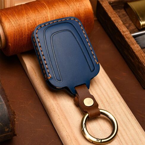 SANRILY for BMW I3 I8 Key Fob Cover 2014-2019 Keyless Entry Keychain Holder Full Protection Retro Leather Key Case Shell Blue in Kuwait