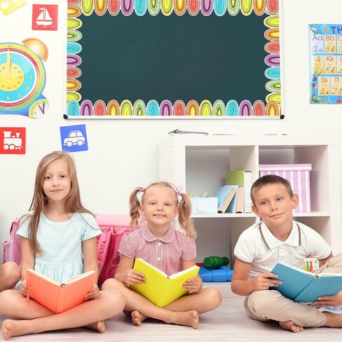 Classroom Bulletin Board Border 65 ft Rainbow Straight Bulletin Board Border Boho Bulletin Border Rainbow Polka Dots Border Trim for Bulletin Board Decorations School Classroom Home in Saudi Arabia