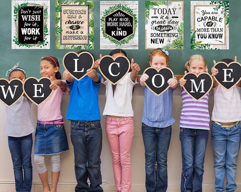 13 قطعة من لوحة إعلانات الأوكالبتوس مجموعة ملصقات ملهمة لعيد ميلاد بوهو ببساطة للفصل الدراسي لوحة الترحيب بعودة لوحة الإعلانات الجدارية التحفيزية علامة ترحيب للمعلمين والطلاب والمدرسة in Kuwait