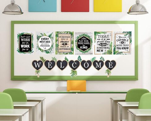 13 قطعة من لوحة إعلانات الأوكالبتوس مجموعة ملصقات ملهمة لعيد ميلاد بوهو ببساطة للفصل الدراسي لوحة الترحيب بعودة لوحة الإعلانات الجدارية التحفيزية علامة ترحيب للمعلمين والطلاب والمدرسة in Kuwait