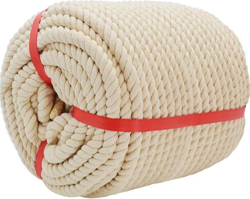 3 Strands Twisted Cotton Rope (3/8 inch x 164 feet) Natural Soft Rope for Craft, Macrame, Sporting,Home Decorating Wedding Ropes (Beige) in Saudi Arabia