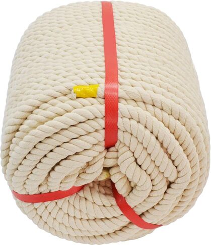 3 Strands Twisted Cotton Rope (3/8 inch x 164 feet) Natural Soft Rope for Craft, Macrame, Sporting,Home Decorating Wedding Ropes (Beige) in Saudi Arabia