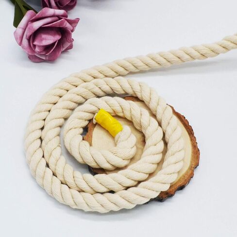 3 Strands Twisted Cotton Rope (3/8 inch x 164 feet) Natural Soft Rope for Craft, Macrame, Sporting,Home Decorating Wedding Ropes (Beige) in Saudi Arabia