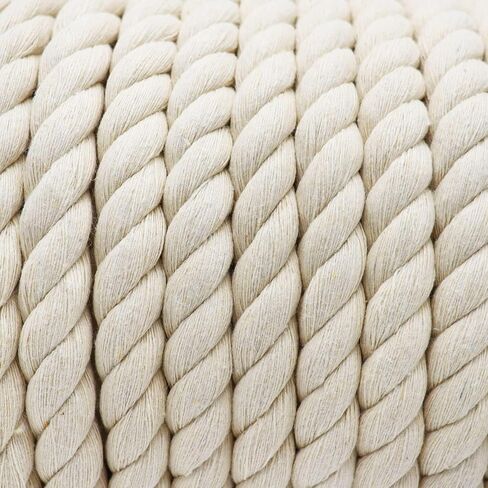 3 Strands Twisted Cotton Rope (3/8 inch x 164 feet) Natural Soft Rope for Craft, Macrame, Sporting,Home Decorating Wedding Ropes (Beige) in Saudi Arabia