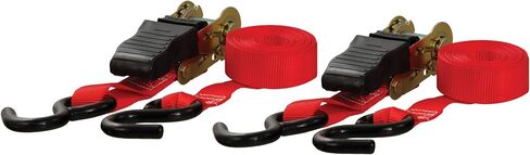 CURT 83001 1-Inch x 10-Foot Red Nylon Ratchet Straps, 1,500 lbs. Break Strength, 2-Pack in Saudi Arabia