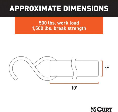 CURT 83001 1-Inch x 10-Foot Red Nylon Ratchet Straps, 1,500 lbs. Break Strength, 2-Pack in Saudi Arabia