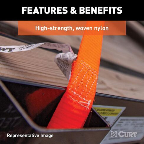CURT 83001 1-Inch x 10-Foot Red Nylon Ratchet Straps, 1,500 lbs. Break Strength, 2-Pack in Saudi Arabia