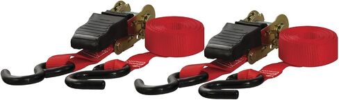 CURT 83001 1-Inch x 10-Foot Red Nylon Ratchet Straps, 1,500 lbs. Break Strength, 2-Pack in Saudi Arabia