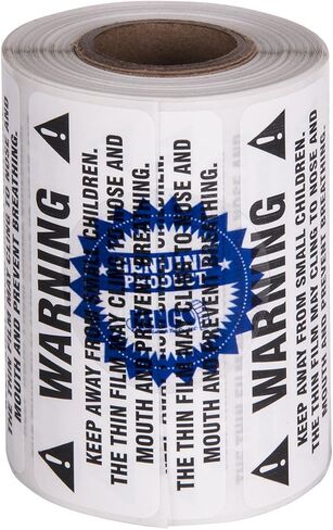 Suffocation Warning Stickers for Shipping and Packing - 3" X 1", Provided 500 Labels Per Roll, FBA Approved and BPA Free by Kenco (2 Pack) in Saudi Arabia