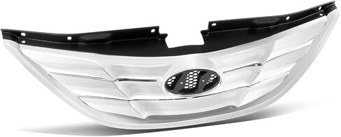 DNA MOTORING OE Style Painted Black Grille Grill w/Badge Slot Compatible with 11-13 Sonata, w/Chrome Moulding, OEM-GR-HY1200154 in Saudi Arabia