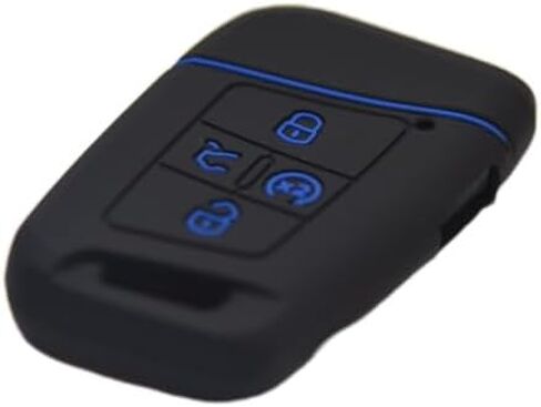 Silicone Smart Push Start Key Fob Cover Compatible with 2019-2023 VW Volkswagen Atlas Golf Alltrack Jetta Passat Tiguan KR5FS14-US(Key in Ignition OR Flip Key NOT FIT) (Silicone, 2 Black-R) in Saudi Arabia