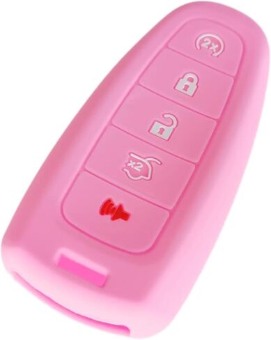 Silicone Key Fob Cover Remote Keyless Case Protector Compatible with Ford C-Max Edge Escape Expedition Explorer Flex Focus Taurus Lincoln MKS MKT MKX Navigator - 5 Buttons (Black + Grey) in Kuwait