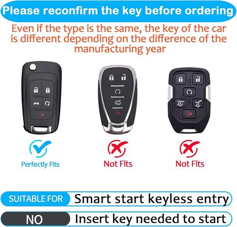 Sindeda for Chevrolet Key Fob Cover with Keychain Soft Full Protection Key Shell Key Case Compatible with Chevy Equinox Camaro Cruze Malibu Sonic Buick Terrain (Black, 4 Buttons) in Saudi Arabia