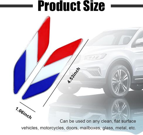 2 PCS 3D France Flag Emblem Badge, Auto Front Fender Badge Sign Emblem, Car Alloy Stickers and Declaration Decals, Universal Exterior Decoration Suitable for All Vehicles (France Flag) in Kuwait