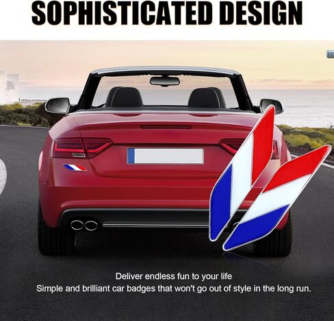 2 PCS 3D France Flag Emblem Badge, Auto Front Fender Badge Sign Emblem, Car Alloy Stickers and Declaration Decals, Universal Exterior Decoration Suitable for All Vehicles (France Flag) in Kuwait