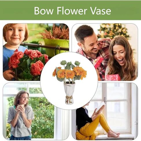 White Bow Flower Vase Ruffle Vase Ceramic Bow Vase for Flowers Coquette Vase for Living Room Bedroom Dining Table Home Decoration Flower Arrangements Wedding in Saudi Arabia