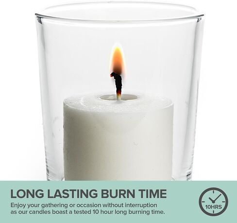 Stock Your Home White Votive Candles, Unscented Votive Candles Bulk Pack (72 Count) 10 Hour Burn Time for Parties and Weddings, Small White Candles, Long Burning Votive Candles in Saudi Arabia